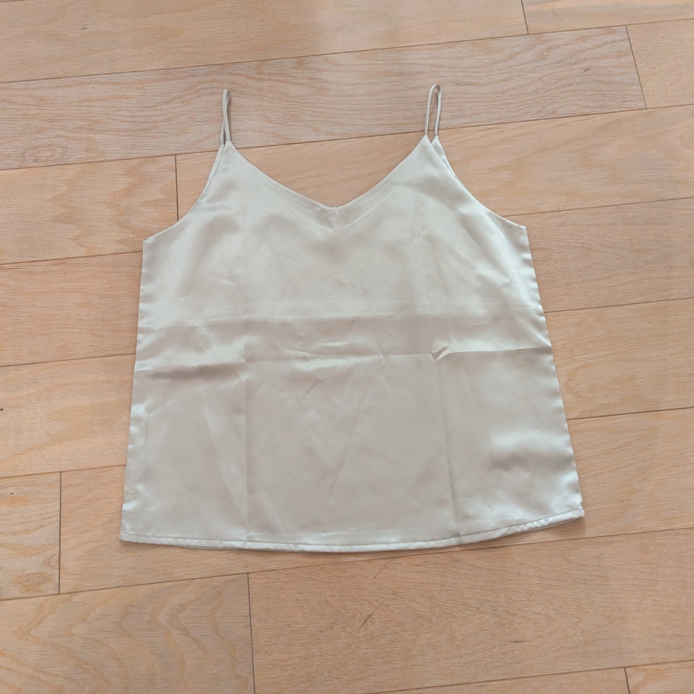 Satin Silver Camisole Top
